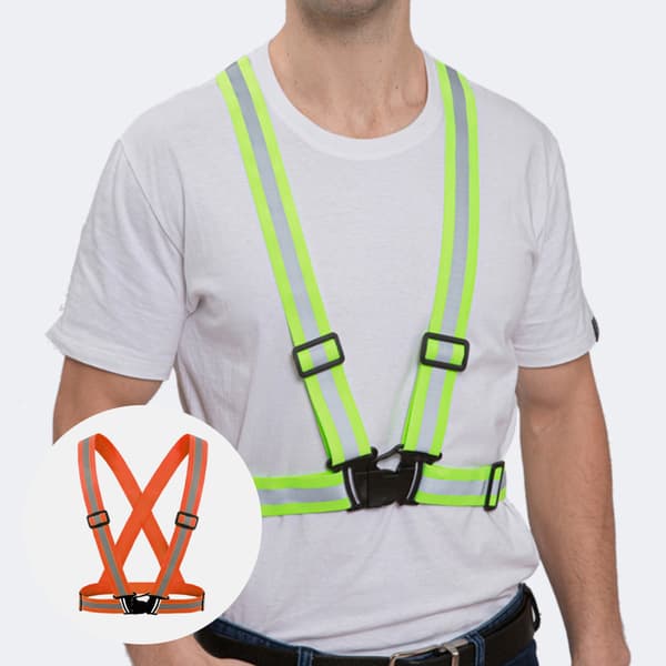 Elastisk Justerbar Refleksvest 1 Full Stropp Nattløping Trafikk Nattkonstruksjon 2 Full Vest Orange