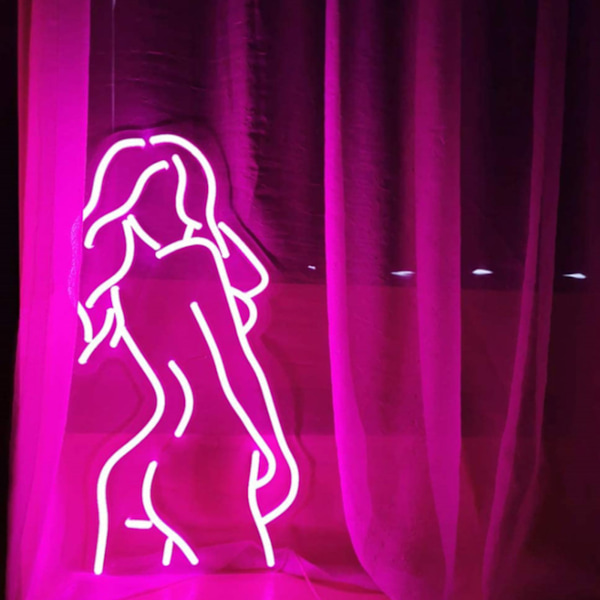 USB LED Neon Skilt Lys Sexy Dame Baggrund Neon Lampe Væghængt Dekoration til Soveværelse Bar Fest Ferie