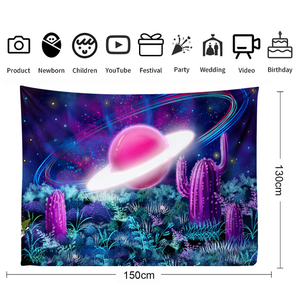 Planetary Tapestry reflekterar galaxrymden Tapestry Black Light Ta