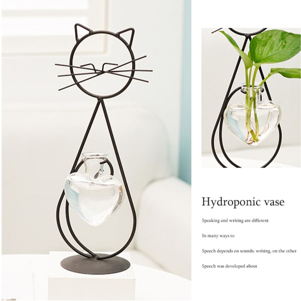Enkel Kat Jern Blomst Vare Hydroponisk Blomsterarrangement Vase
