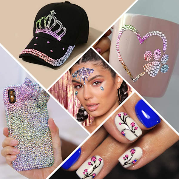 Flad Ryg Nail Krystaller, Rhinestones til Neglekunst Design