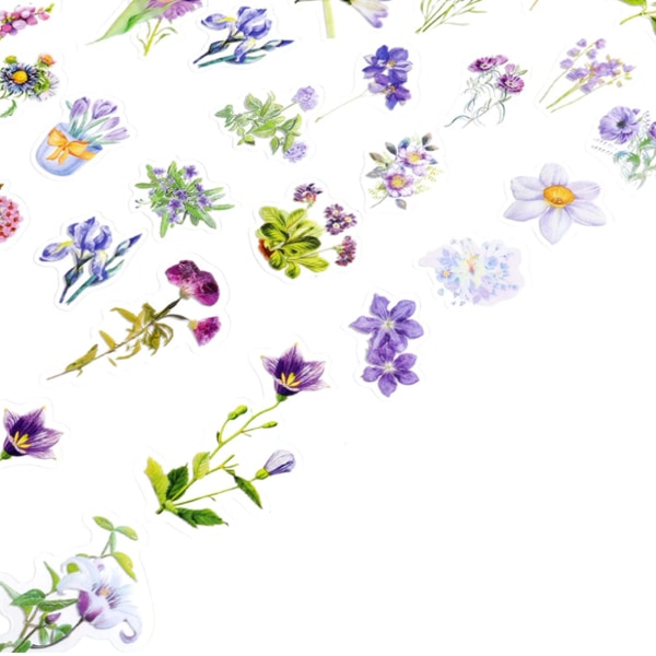 100 st Naturliga Blomsterdekaler för Scrapbooking Retro Art