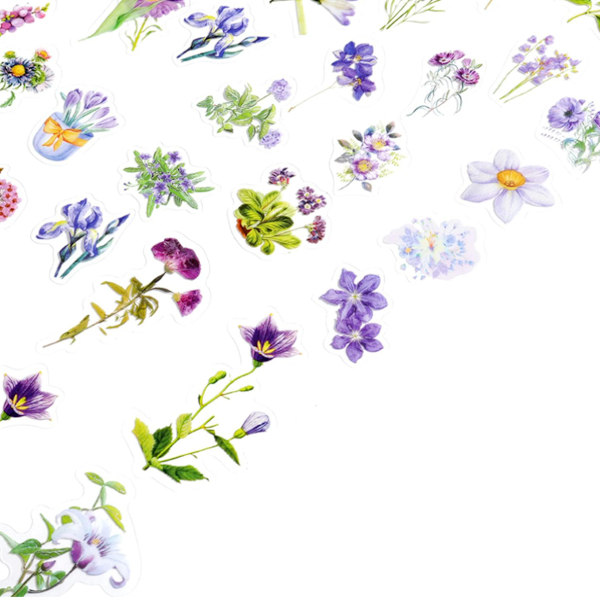 100 stk Naturlige Blomsterklistermærker til Scrapbooking Retro Kunst