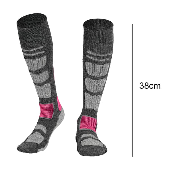 Ski- og snowboardstrømper over kneet for menn og kvinner Light grey rose M