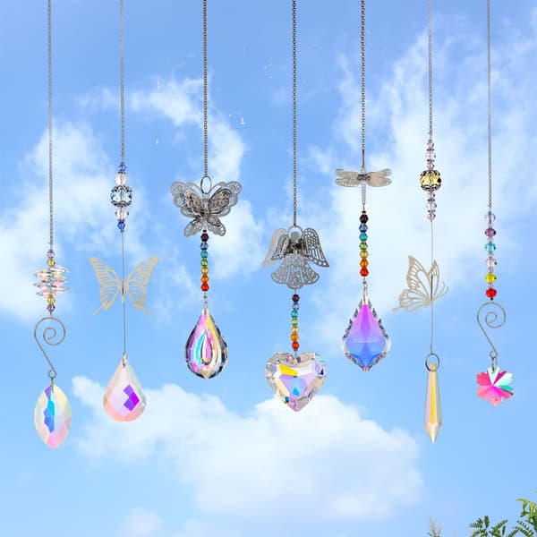 Artistic Value Krystall Solfanger, Iridescent Lysrefleksjon Metall Engelvinger For Hjem Hage (Diverse, 7 stk)