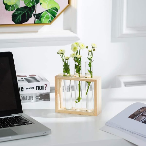 Väggmonterad glasvas för växtförökning, modern design, 3 provrör