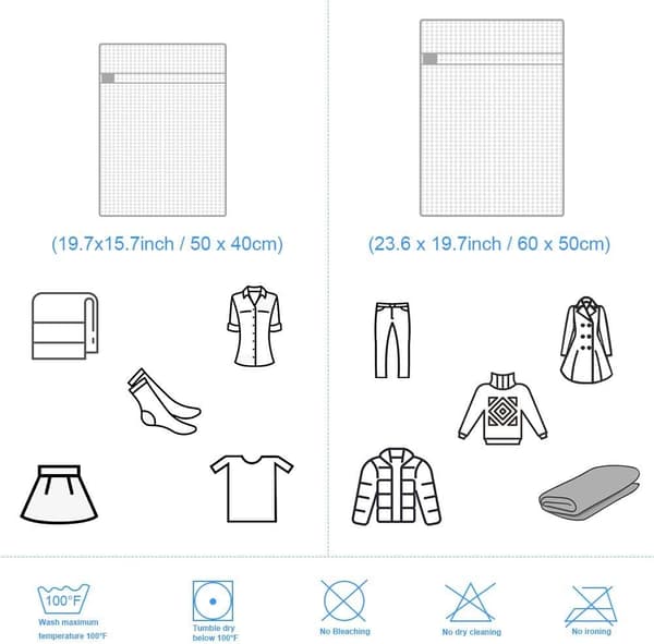 Ditt sett med 4-delt vaskemaskin, vaskepose i netting, vaskeri ne