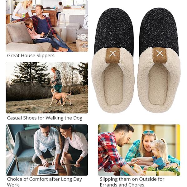 Mænds Behagelige Memory Foam Hjemmesko med Blødt Plys