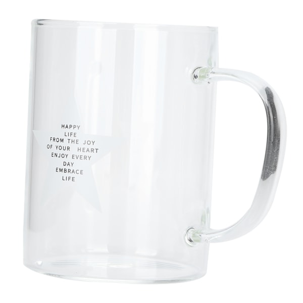350ml Transparent Mælkekop Kaffe Kops Te Glas Drikkelse med Håndtag til Køkkenudstyr (Femtakset Stjerne)