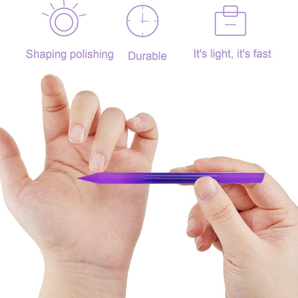 Glas Nagelbandstryckare Set Nagelbandsborttagare Glasnagelfil Dubbla ändar manikyr Pedikyrverktyg för naglar och nagelbandsvård Pink + light Blue + Purple