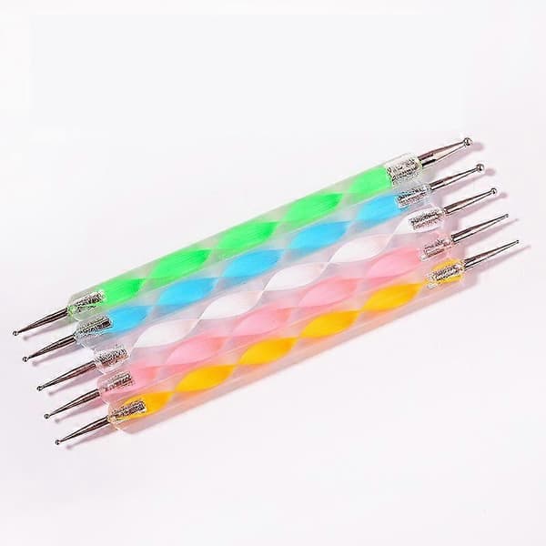5 stk. dotting tool-penner for neglemanikyr nail art