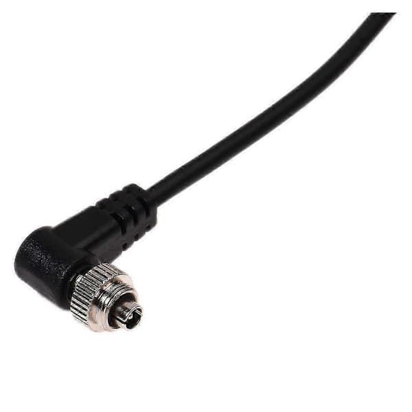 2,5 mm til hann PC-blits-synkroniseringskabel med skrulås for utløser Black Silver