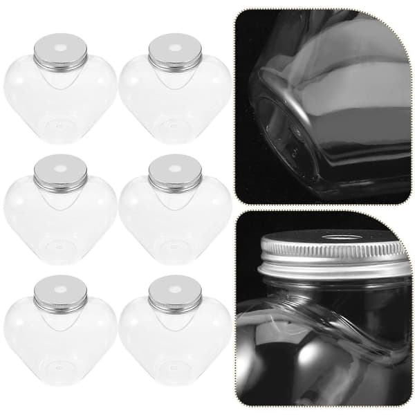 10 st hjärtformade dryckesflaskor, dryckesjuicebehållare, återanvändbara plastflaskor