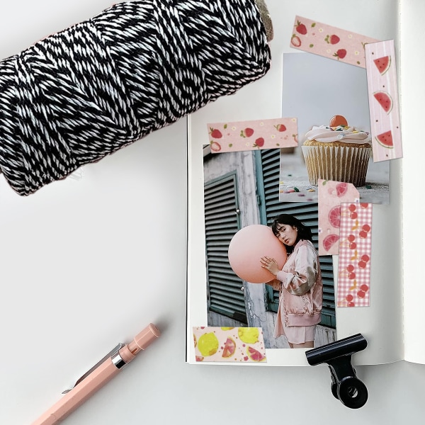 Washi Tape Set, 8 rullar med 3 m lång, söt dekorativ tejp för