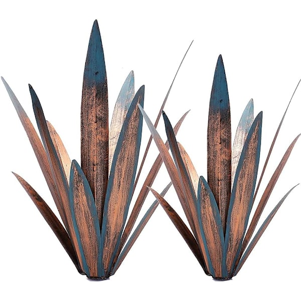 2 stk Tequila Rustik Skulptur DIY Metal Agaveplante Hjem Decor R