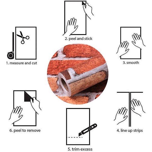 Peel and paste tapet stenmurstens tapet selvklæbende