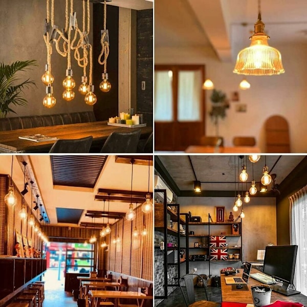 Dekorativ glödlampa med rustik industriell stil, universell dimbar E27 retro LED-lampa med avancerade komponenter för jämn dimning, idealisk för