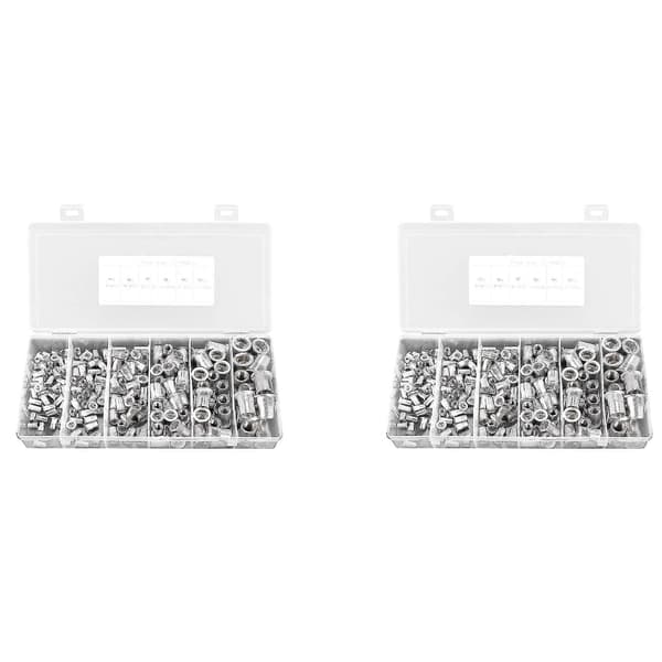 380 stk. Aluminiumslegering Rivmutter Flat Hode Gjenget Innleggskappe M3 M5 M6 M8 M10 Rivmutter Aluminium Rivmutter