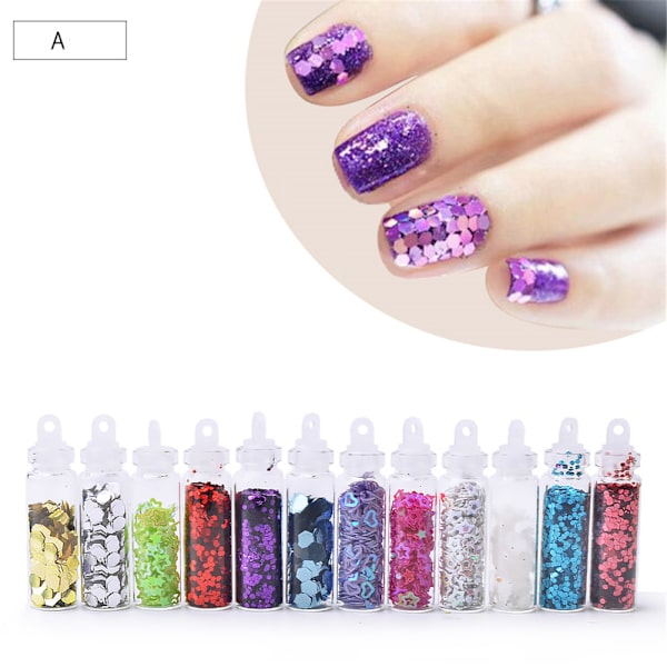 Nagelkonst Dekorationer Glitter Pailletter Sekvenser Nagelkonst Dekal Manikyr Verktyg Typ A