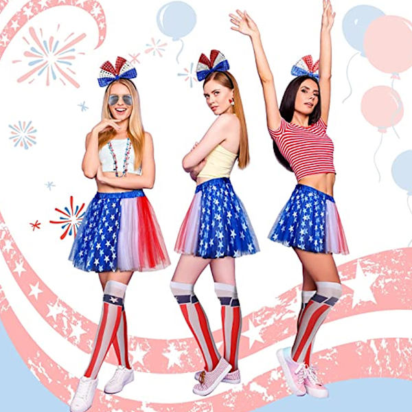 Patriotiska kostymtillbehör set för 4 juli självständighet