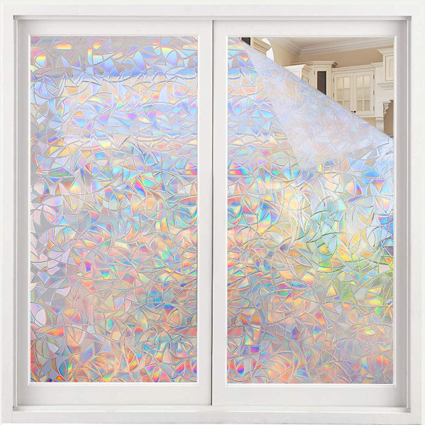 Window Privacy Film, Rainbow Window Clings, 3D Decorative Window