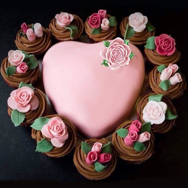 Rosblom Fondantform, livsmedelsgodkänd silikon perfekt för tårtdekoration och bakverktyg, ugn- och mikrovågssäker idealisk för att förbättra din bakning