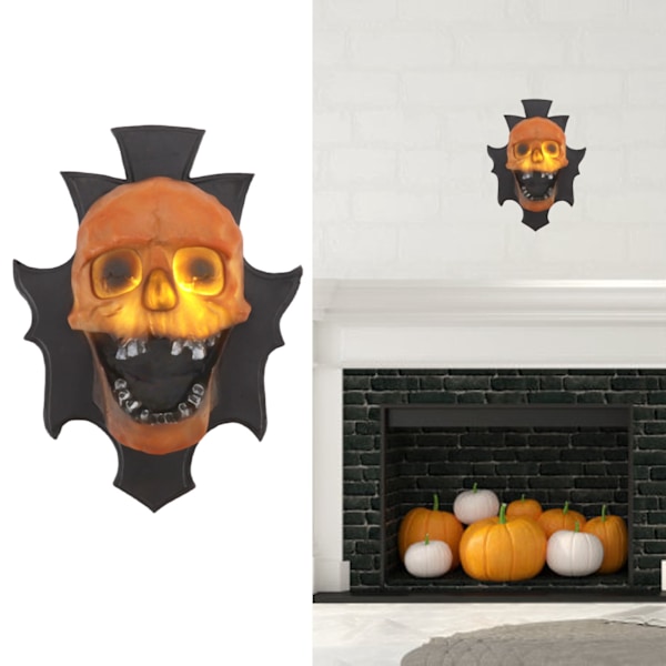 Skalle Ljus Skalle Dekorativ Lampa Hartskelett Nattljus Väggdekoration för Halloween Högtider
