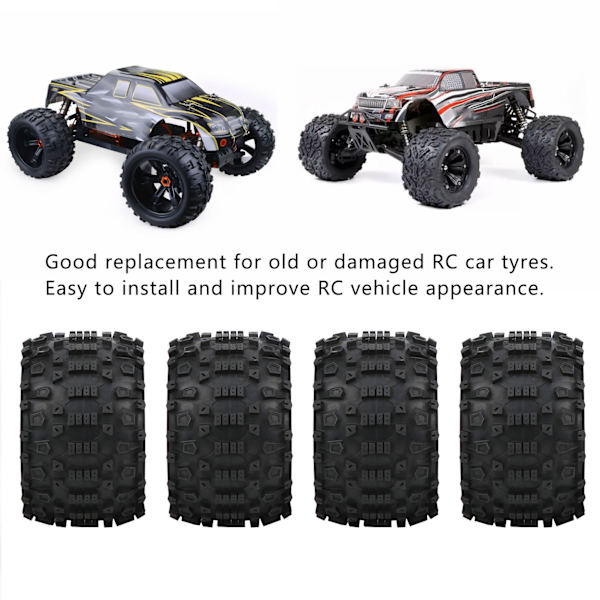 4 st RC-bilshjul Däck Tillbehör för ZD Racing Large Foot 1/8 Modellbil 170x103mm