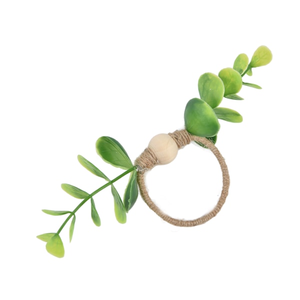 4 stk. Servietringe, Enkle Dekorative Håndlavede Blad-Blomster Servietringe til Bryllupper, Nytårspartier 6632