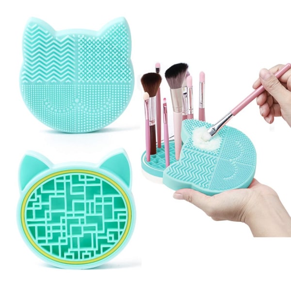 3 i 1 Silikon Makeup Brush Cleaner Mat, Sminkborstetorkning