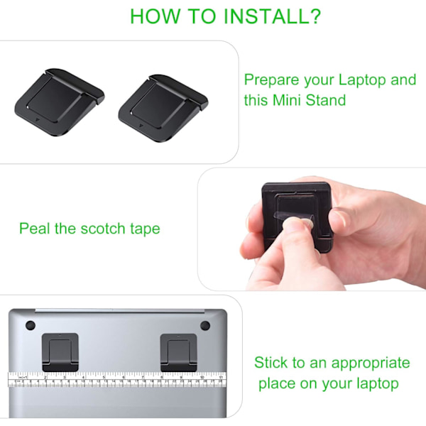 Svart - Mini Laptopstativ, Notebookstativ, Passar De Flesta Laptops och