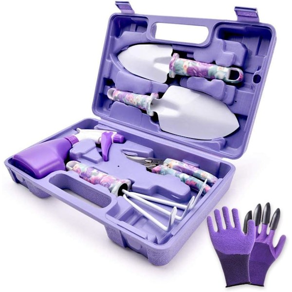 Polyester Organizer Tote, Trädgårdsredskap för kvinnor, Rostfritt stål 6-delars verktygssats, Trädgårdstillbehör med ergonomisk design, Rostskyddad trädgård
