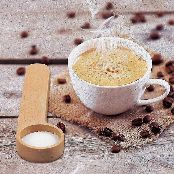 8 stk. Træ Kaffe Scoop Og Pose Klips Måleske 2-i-1 Poseforsegler Måleske Til Bønner,es