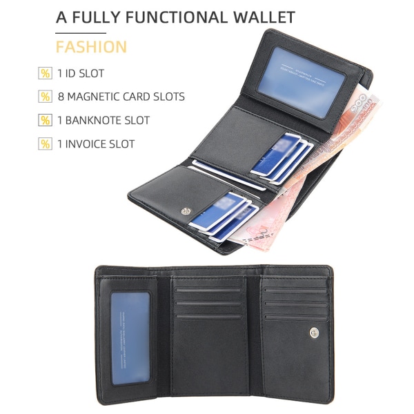 Plånbok för män, Trifold Plånbok med ID-fönster, Kreditkort