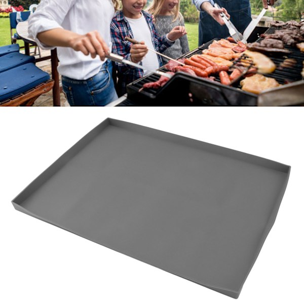 Griddle-matto Silikoninen Grillin Peite Suojaa Griddleäsi Kaikkiin Vuodenaikoihin BBQ Grill Matto, 22 tuumaa Harmaa