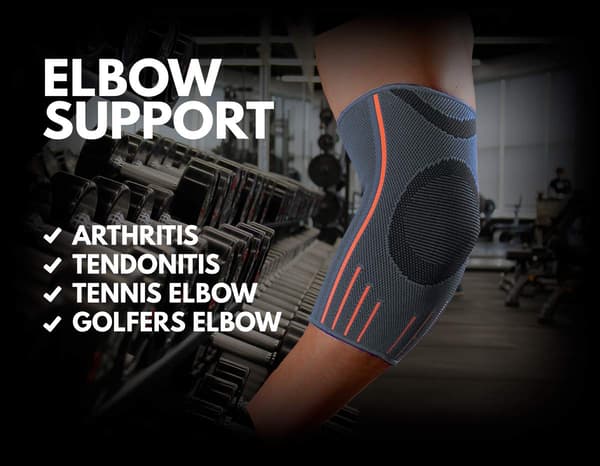 Grå Orange (M) Tendinitis Albuestøtte, Arm- og Albuekompression