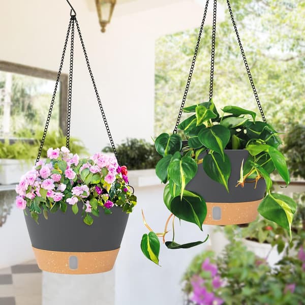 2-pack hängande krukor, 25,4 cm inomhus utomhus hängande växt