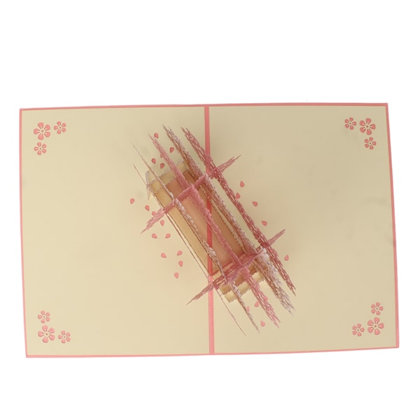 Handgjort jubileumskort, körsbärsblomningskort med automatisk popup, miljövänligt papper, symboliserar kärlek och hopp, idealiskt för bröllop,