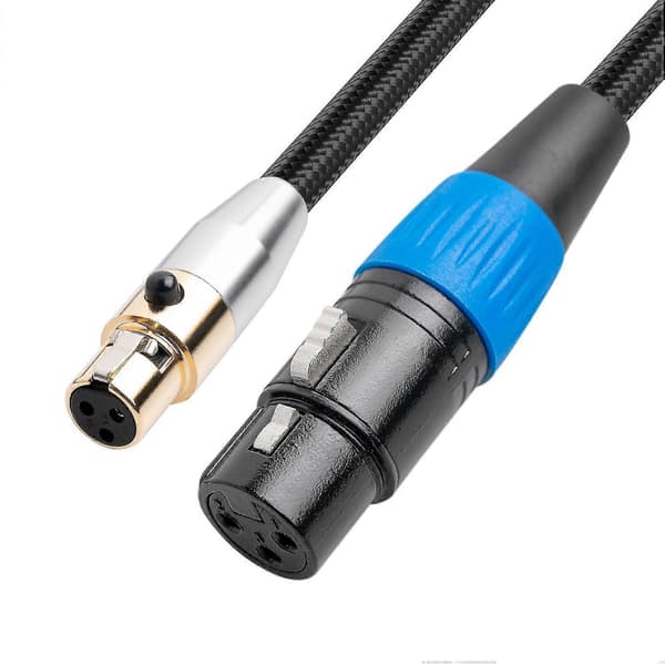 Mini XLR 3-pin han til XLR 3-pin stik mikrofon adapterkabel til BMPCC 4k kamera lydkabel