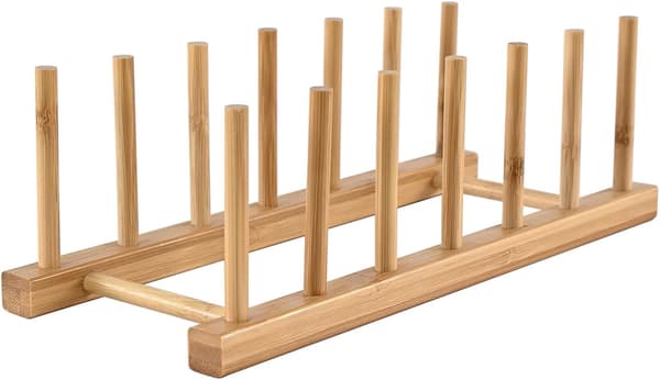 Köksbricka/bricka/bricka/skål/kopp/bok/kruka/lock av bambu med avloppsrör