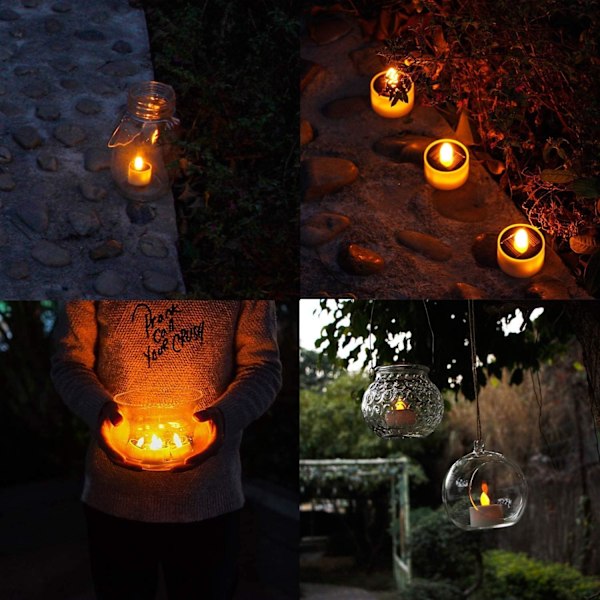 Ambient Decor Solarljus, Vattentät Utomhusbelysning För Trädgård Och Camping, Uppladdningsbara Gula Flimrande LED-ljus Med Skymning Till Gryning