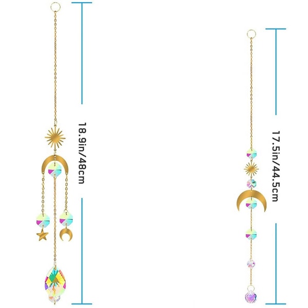 2 stk solfanger hengende krystallkule perler dekorasjon for