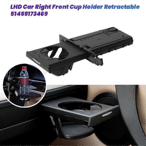 LHD Bil Höger Fram Mugghållare Infällbar 51459173469 för E90 E91 E92 E93 2005-2012 Instrumentbräda Dryck
