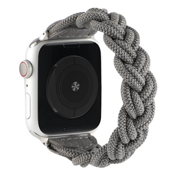 Grått, vevd 38mm 40mm 41mm elastisk armbånd iWatch serie SE/8/7