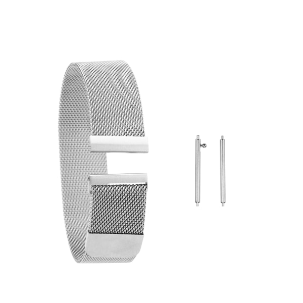 Elegant Metal Watch Band Wristwatch Strap Replacement Fit for Huawei Samsung Milanese(Silver)