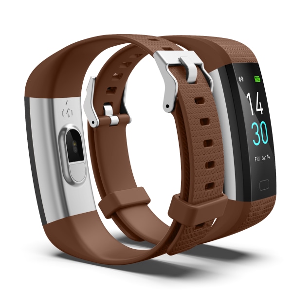 Ny Smart Armband Fitness Tracker med blodtrycksmätare, Brown