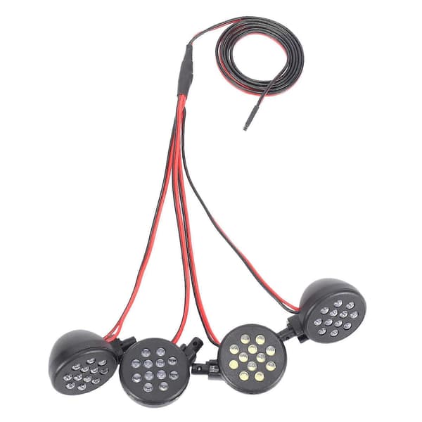 4 LED Lys Mottakersett Plastskall Lotus Frontlykter For 1/5 Hpi Baja Rovan King Motor 5b Rc Ca