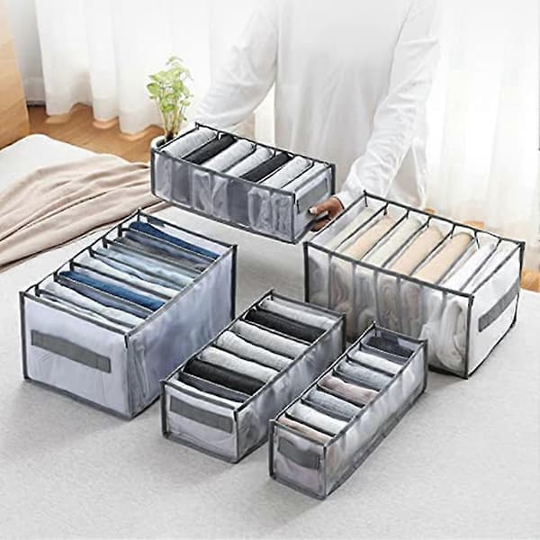 Foldbar Skabs Organizer Skuffe Divider Organizer Til Jeans Undertøj Sokker Opbevaringsboks Bukser Opbevaring