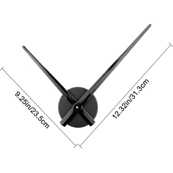 Silver 3D Klocka Visar Väggklocka, Quartz Clock Movement