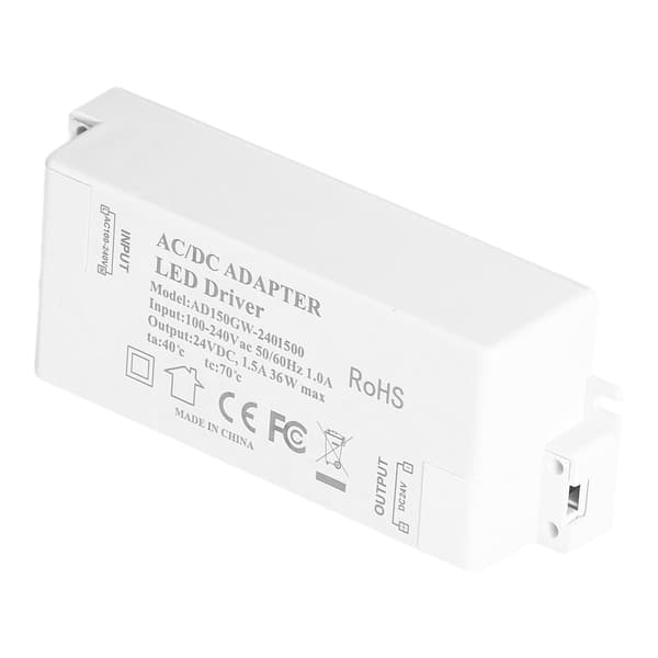 LED Driver DC 24V 1.5A 36W Sikker Isolert Liten Størrelse Strømforsyning Transformator Adapter